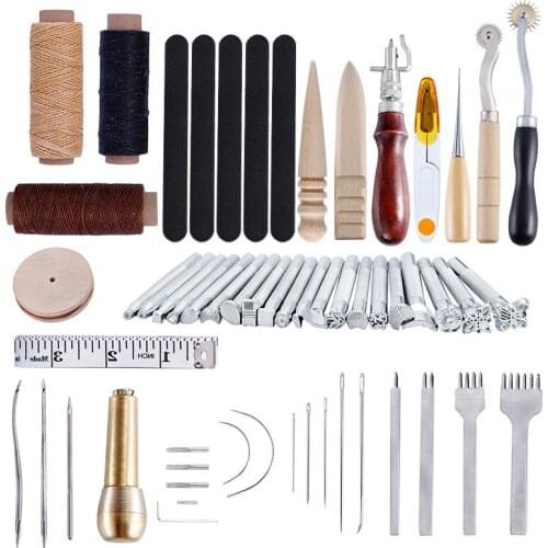 59PCS DIY Leather Craft Tool Kit Set Handmade Sewing Kit for Home Supplies for Children