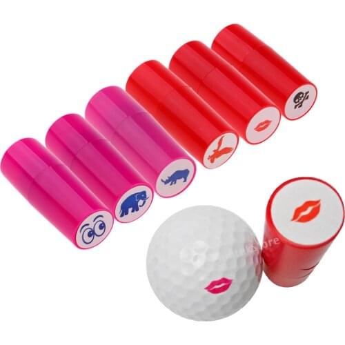 6 Pieces 5.3cm ABS Plastic Colorfast Quick-dry Golf Ball Stamp Stamper Marker Impression Seal