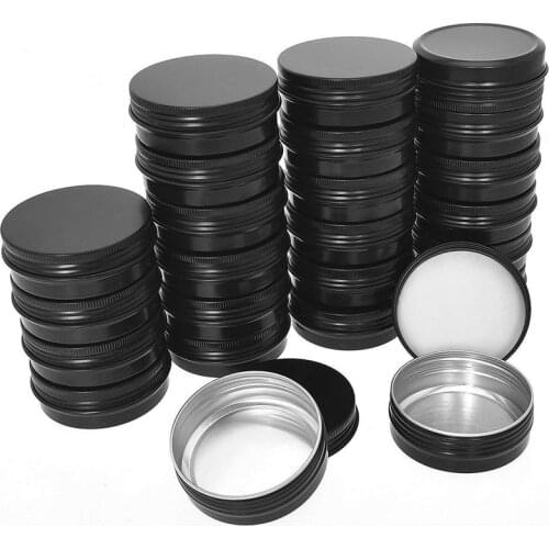 Aluminum Tin Cans - 40 Pack 1Oz / 30G Round Metal Tin Container Screw Top Cans Cosmetic Sample Containers Candle Travel Tins