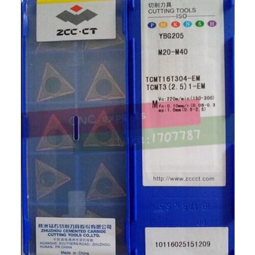 Free shipping 10Pcs TCMT16T304 EM YBG205 Lathe Cutting Insert Carbide Turning Tool Insert For stainless steel