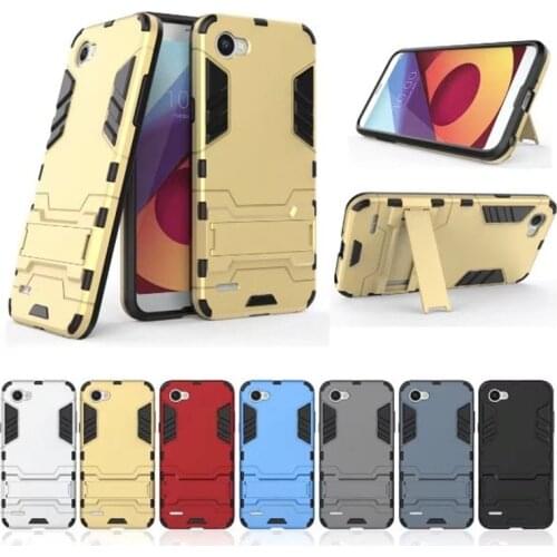Case For LG Q6 Impact 2 in 1 Cover Iron Man Armor Stand Holder TPU Hard For LG Q 6 phone Case funda For LG Q6 case kimTHmall
