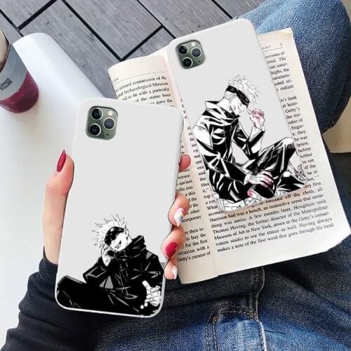 Anime Cartoon Jujutsu Kaisen horror Phone Case Candy Color for iPhone 6 6S 7 8 11 12 XS X SE 2020 XR mini pro Plus MAX funda