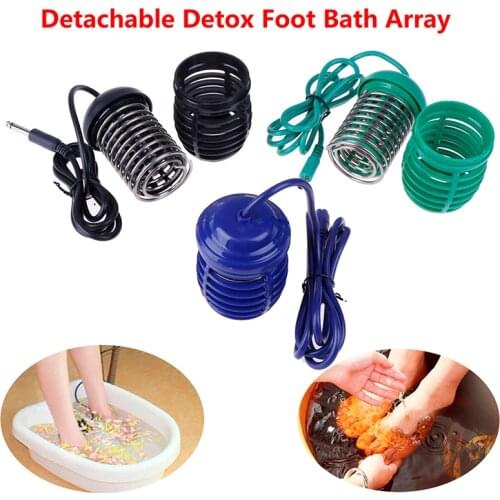 Detox Foot Bath Arrays Round Stainless Steel Array Cleanse Foot Massage Relax Pain Relief Machine Tool