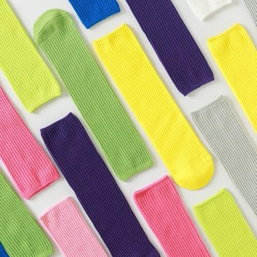 Baby Socks Knee High Long Children Rib Sock Candy Color Girls Knitting Leg Warmers Spring Summer Infant Toddler Sock 2021