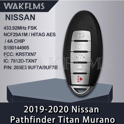 For Nissan Pathfinder Titan Murano 2019 2020 4A Chip NCF29A1M Chip 433.92MHz FSK S180144905 KR5TXN7 285E3 9UF7A/9UF7B 7812D-TXN7