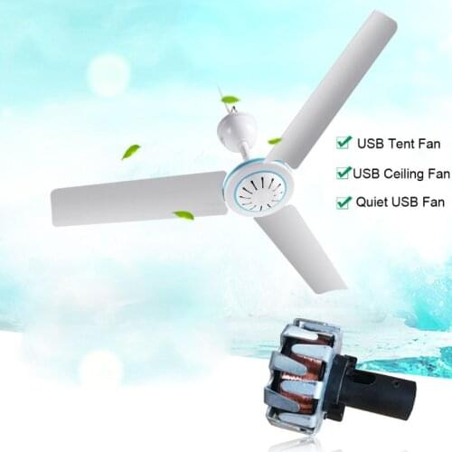 5V Ceiling Fan Air Cooler Hanging USB Powered Tent Fans for Bed Camping Outdoor 19QE
