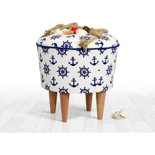 Lorenca Home Ca PUFA in Beech Foot Anchor, Microfiber Cloth, easy Clean 42x42x42cm Free Fast Shipping From Turkey