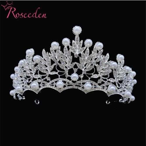 European Crystal Big Tiara Crown Headwear Bridal Wedding Hair Accessories Jewelry Bride Princess Tiaras Crowns RE3653