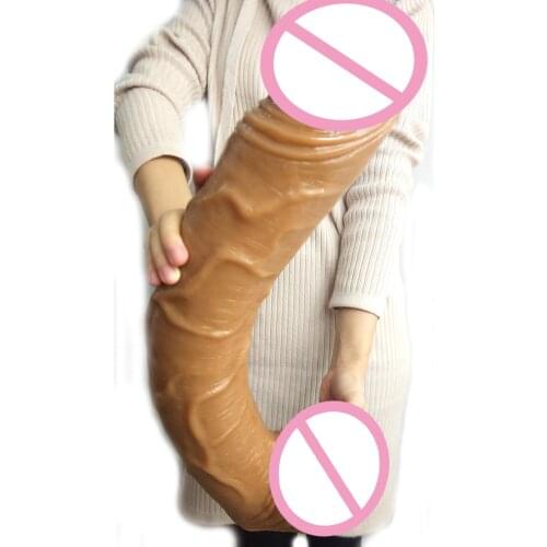 FAAK 19.8in huge dildo massive cock giant penis brown female maturbator sex toys clit anal massage