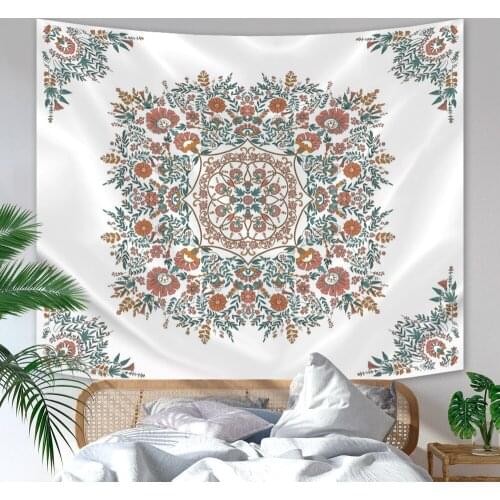 Mandala Tapestry Wall Hanging Flower Psychedelic Tapestry Wall Hanging Decor for Living Room Bedroom Bohemian Plant Print