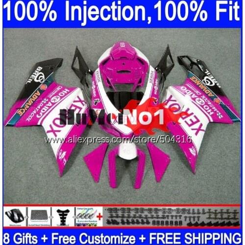 Injection For DUCATI 848 1098 1198 S R 07 08 09 2010 2011 2012 119MC.47 848S 1198S 2007 2008 2009 10 11 12 Fairing pink white