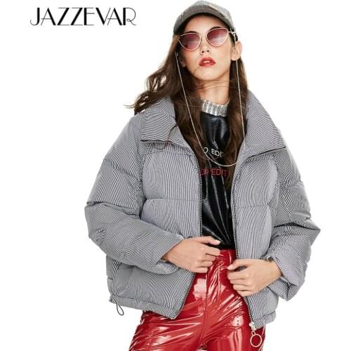 JAZZEVAR 2020 Winter new arrival down jacket women with zipper fashion style color pink short winter down coat for women Y9040