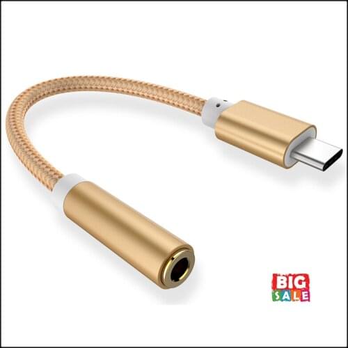 Mini USB Type C To 3.5mm Earphone Headphone Cable Adapter USB-C To 3.5mm Jack Aux Cable Portable For Android Xiaomi Huawei Phone