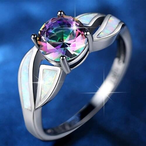 Women Ring Fashion Design Fire Opal Black Gold Ring Wedding Jewelry Charm Personality Color Party Women Jewelry Accessories Gift