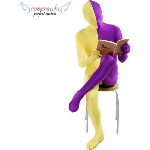 Left and right stitching all-inclusive tights jumpsuit cosplay anime stage costume Zentai