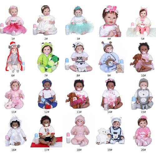 20 Types 55cm Baby doll reborn toddler girl pink princess baby toy very soft Silicone PP Cotton Silicone girl/boy doll Toys