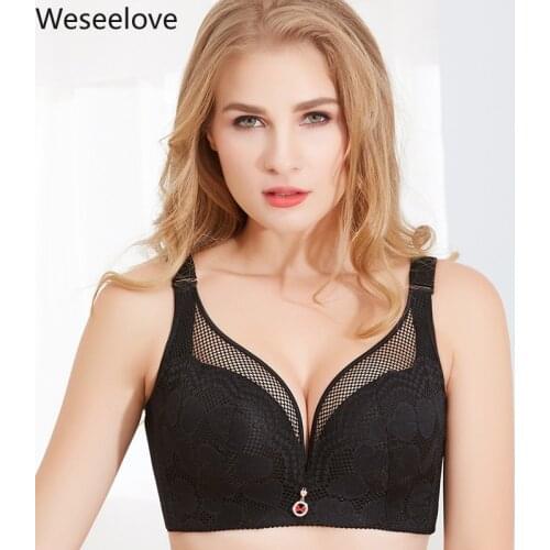 Weseelove 2020 New Hot Sale Womens Plus Size Women Bra Lace Bralette Sexy Bra Soutien Gorge Femme Push Up Lace Underwear M21-2