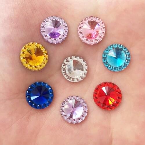 Hot 80PCS Shiny Resin 12mm Round Flatback Rhinestone Scrapbook Wedding Ornaments R99*2
