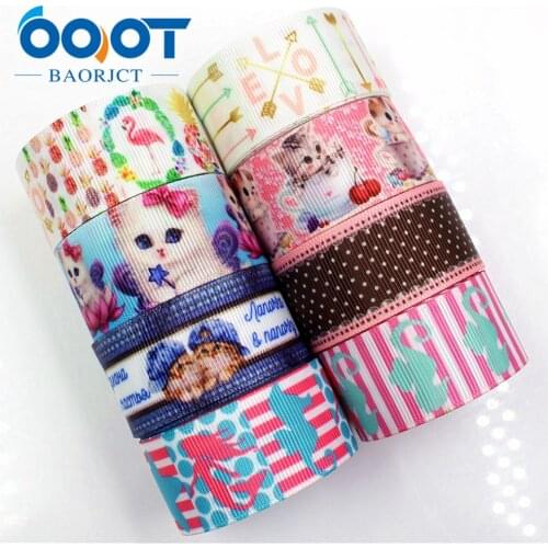 OOOT BAORJCT 1711084 25mm 10 yards Cartoon Ribbons Thermal transfer Printed grosgrain Wedding Accessories DIY handmade material