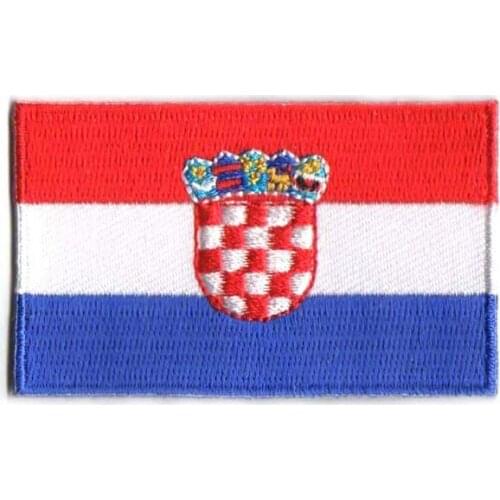 Croatia Embroidery Patches For Jackets/ Embroidery Badge Made by Twill with Heat Cut Broder and Iron On Backing free shipping