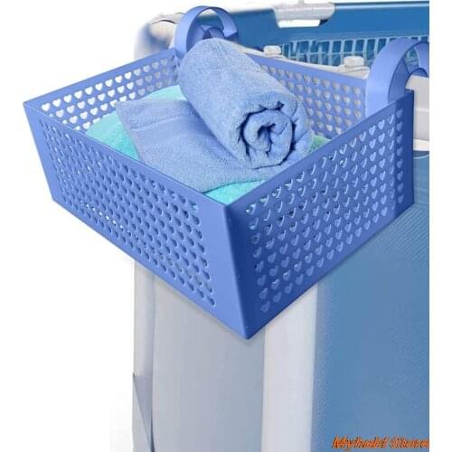1pc Wall Mounted Swimming Pool Storage Basket for Towel Toy Container Beverage Hanging Basket Organizer Outdoor Pool Accessories