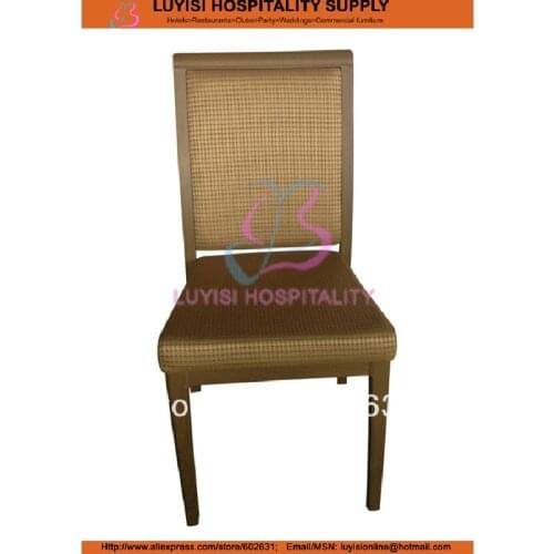 Hot sale stackable wood imitation Aluminum dining chair