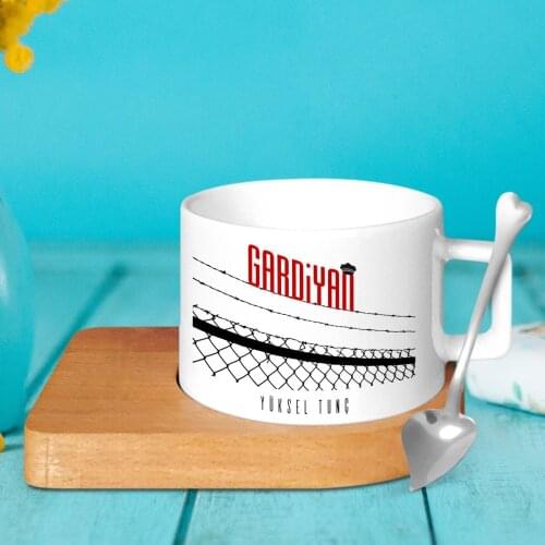 Personalized Professional Warden Wood Altlıklı Ceramic Cup-2