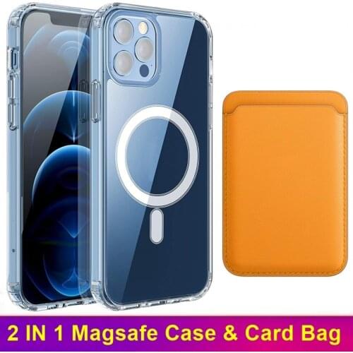 Tongdaytech Clear Magnetic Case With Bag For Iphone 11 12 Pro Max Magsafing Soft TPU Cover For Magsafe Iphone XS Max XR 8 7 6 SE
