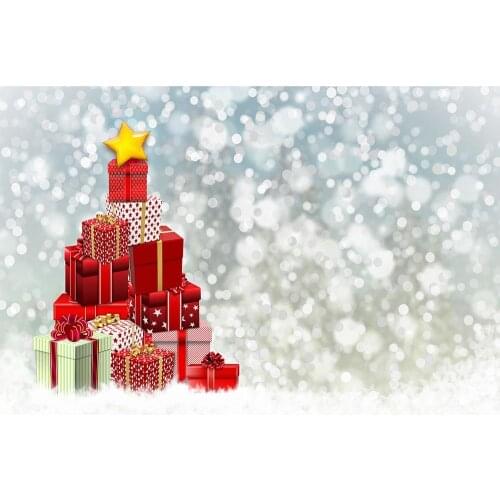 Christmas Gift Star Sparkling Bokeh Photography Backdrop Vinyl Cloth Background Photo Studio for Children Baby Home Photoshoot