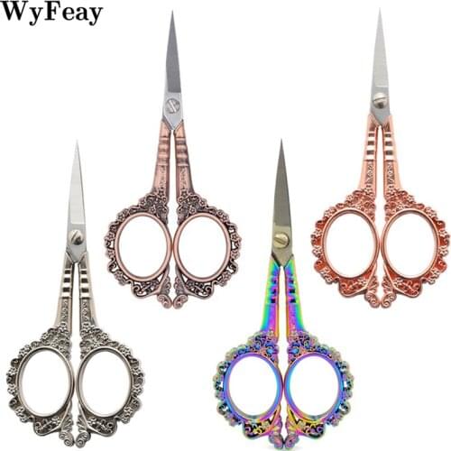 Stainless Steel Vintage Scissors Sewing Fabric Embroidery Stationery Cutter Paper Retro Cross-stitch Tailor Scissor Thread Tools