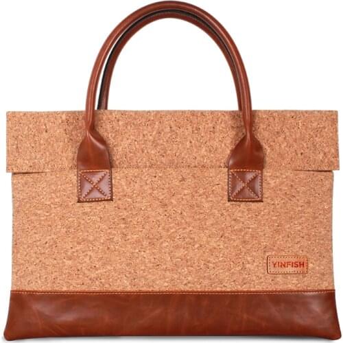 YINFISH Cork Sleeve Pouch Bag For MacBook Air 11 12 13inch Wooden Soft Leather Pouch For Macbook Case For MacBook