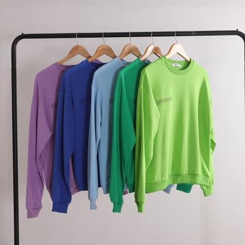 Spring New Sweatshirt Women 100% Cotton Environmental Protection Dye O-Neck Long Sleeve Tops Letter Print Baggy Casual Clothes