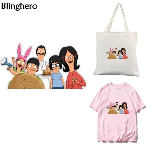 Blinghero Funny Heat Transfer Patches Cartoon Vynil Heat Transfer Diy Ironing Stickers Thermal Patches for Kids BH0353