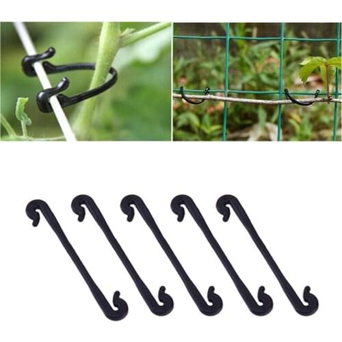 50pcs/set Vine Clips Fastener 6mm Plant Support Plastic Connect Twine Tied Flexible Tomato Hook Messy Branch Beam Ratchet Holder