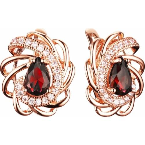 Boho Earrings Rose 585 Gold Color Fashion Jewelry Flower Shape Design Women Earrings Valentines Day Present