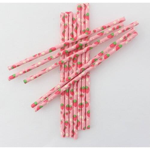 1000pcs Fruit Design Paper Party Drinking Straws Kids Birthday Party Decor Party Supplies Strawberry/Watermelon/Pineapple