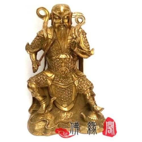 16" Pure copper Zhenwu Master Daoist God Zhenwu Emperor bronze ornaments