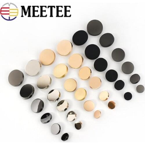 Meetee 10pcs 12-25mm Flat Top Button Men Women Shirt Clothes Metal Buttons Fashion Decorative Buckles DIY Sewing Botones E3-1