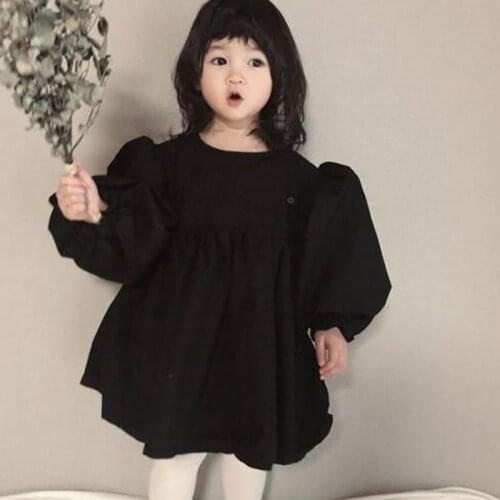 MILANCEL 2021 Autumn New Kids Dress Puff Sleeve Dress for Girl Elegant Clothing