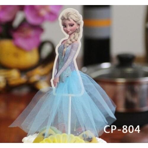 200pcs/Lot Tulle dress Sandy Sophia Bell Princess Cake decoration kids Birthday Cake topper for baby girl Birthday Wedding party