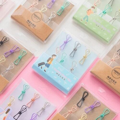 6Pcs/lot Beautiful Colored Binder Clip Bookmark Paper Clip Metal Material Bookmarks For Book Stationery School Office Supplies