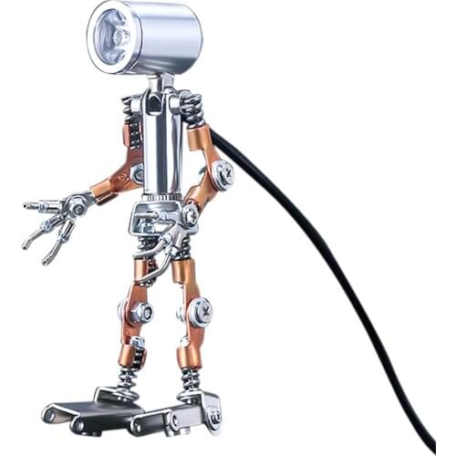 78Pcs Creative DIY Metal Mechanical Lamp Man Model Building Kit Assembly Small Night Light
