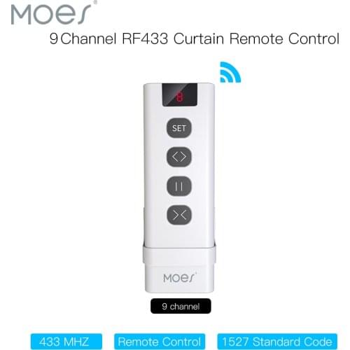 9 Channel RF433 Remote Control for WiFi Curtain Switch RF Roller Blinds Module Battery Powered Curtain Accessories Emitter
