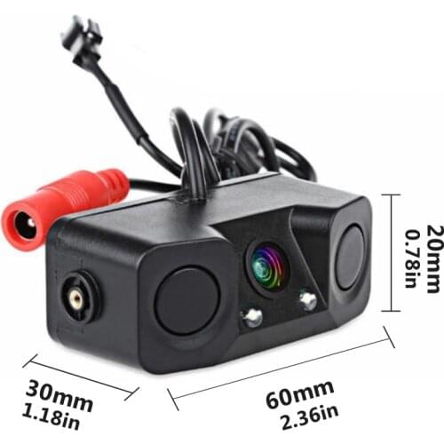HD CCD Car Rear View Camera 3 in 1 Parking Radar Detector Sensor Night Vision LED