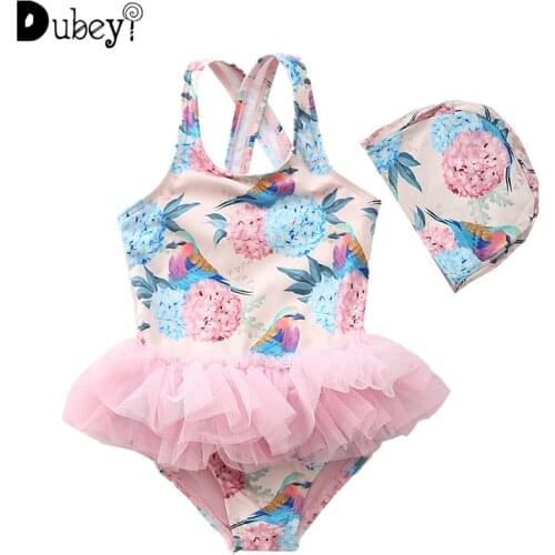 Kids Swimwear for Girls One Piece Swimsuit Flower Cross Backless Kids Toddler Girl Bathing Suit Two Piece Suspender Bikini Swim