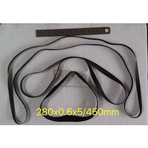 Fold Length:450mm Width:5mm Thickness:0.6mm Black Glue Phonograph Drive Belt Mechanical Equipment Crafts Flat Belt Recorder