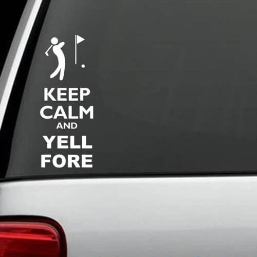 For KEEPCALM YELL FORE er Driver Putter Wedge Glove Cart Car Styling