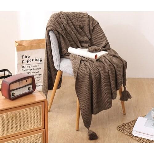 Home Baby Bedspread Tassels Sofa Cover Adults Knitted Travel Blanket Air Conditioning Blanket for Office Warm Knee Blankets D30