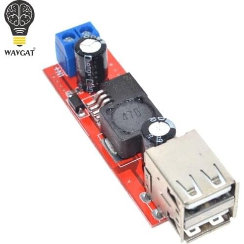 Dual USB Output DC-DC Step Down Buck Power Module 9V/12V/24V/36V to 5V USB 3A for Vehicle Charger WAVGAT LM2596
