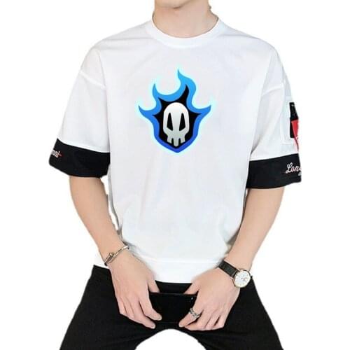Harajuku Japan Anime Bleach T-shirt Unisex Manga Streetwear T-shirt Casual Short Sleeve Teenagers Cartoon t shirt